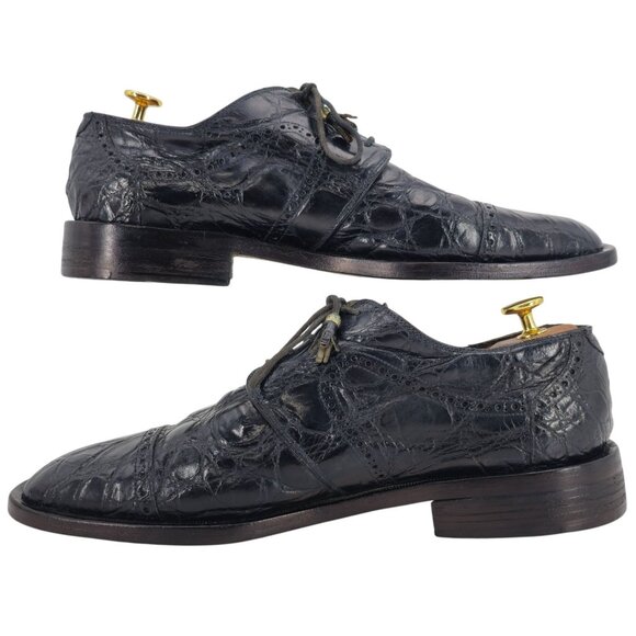 Mauri Italy Vintage Exotic Black Crocodile Dress Shoes Mens 11.5 Luxury Oxfords main image 4